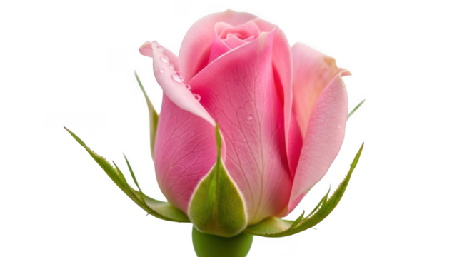 Delicate pink rose bud unfolding petals fresh bloom natural beauty floral photography close up
