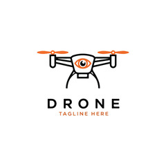 Drone with Eye Logo - Modern Surveillance Technology and Aerial Vision.