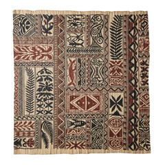 ポリネシアの伝統的なタパ柄の布地 テクスチャ