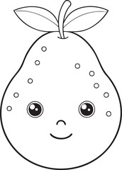 Fototapeta premium Cute cartoon nance character outline drawing simple fun fruit art perfect for kids coloring and educational content