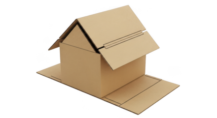 Cardboard house structure miniature model diy craft project creative hobby construction