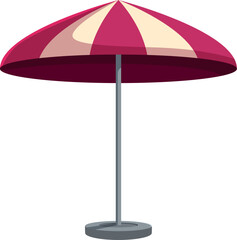 Large beach umbrella with pink and white stripes offering refreshing shade on a hot summer day