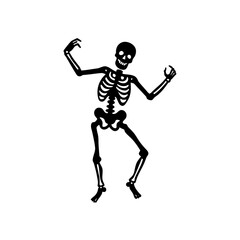skeleton dancing graphic for halloween t-shirt