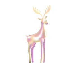 Purple and Golden Reindeer &ndash; Festive Christmas Decoration PNG on Transparent Background