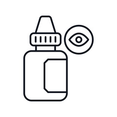 Eye Drop icon with white background vector stock illustration