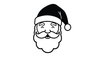 Joyful santa claus face festive christmas holiday character with beard and hat iconic seasonal celebration symbol for new year and winter festivities isolated on white background