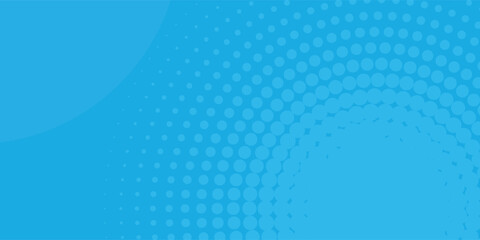 Halftone dots on blue background. Comic pop art style blank layout. Template design for comic book, presentation, sale or web banner.