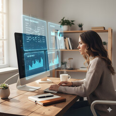 businesswoman working on computer