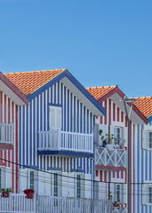 Striped houses at costa nova, portugal