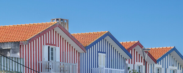 Striped houses at costa nova, portugal