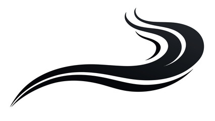 Abstract black smoke wave design on white