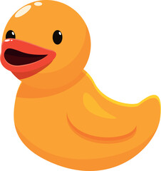 Yellow rubber duck floating and having fun during bath time