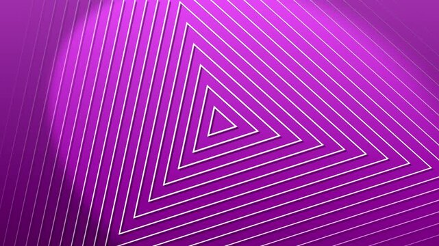 Abstract purple triangle line pattern animation with geometric symmetry and futuristic digital background