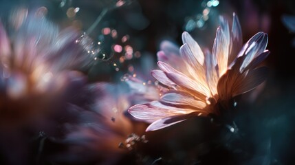 Glowing Flower Petals in Dreamy Light