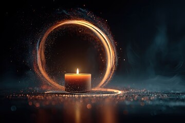 Candle in the magic portal