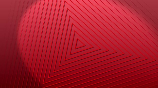Abstract red triangle line pattern animation with geometric symmetry and futuristic digital background