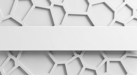 Abstract Geometric Hexagonal Pattern Design with a Central White Band for Text