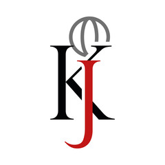 Intertwined letters and abstract symbol monogram graphic