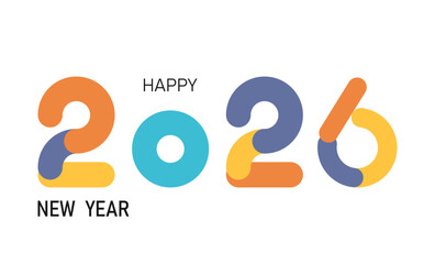 2026 New Year logo. Happy New Year 2026 text design.
Brochure, card, banner design template. Vector illustration.