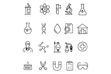 Science and Laboratory Line Icons Collection