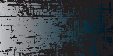 Abstract distressed digital circuit pattern with blue-grey gradient texture.