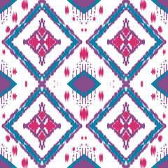 Colorful Ikat Diamond Seamless Pattern – Abstract Tribal Textile Design