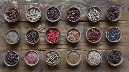 An Aromatic Array of Dried and Various Seeds, Perfect for Flavoring, Cooking, and Seasoning Dishes