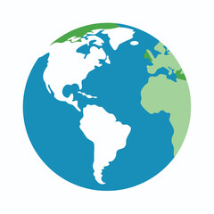 Clean Globe World Map Icon Vector Isolated on White Background