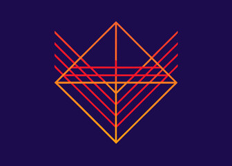 Naklejka premium Minimalist Geometric Line Gradient Composition Background Illustration