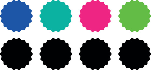 Dynamic Colourful Grunge Shapes Set: Textured Round Frames and Zigzag Vector Outlines for Raw, Artistic Design Projects