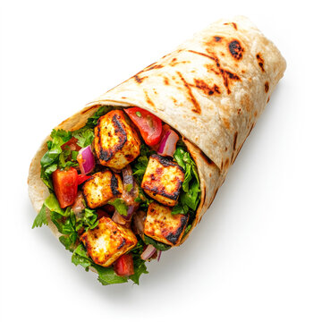 a grilled paneer wrap with shawarma