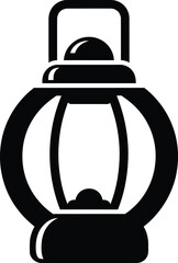 Vintage lantern icon in black and white