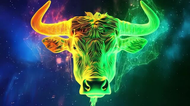 Abstract composition with concept of Taurus zodiac sign symbol