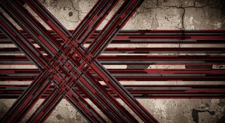 Abstract Texture Background With Red Lines And Grunge Effect