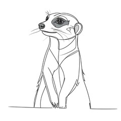 Single-line drawing of a meerkat (2)