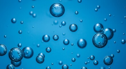 Suitable for science, chemistry, and healthcare design projects, showcasing the concept of bubbles, purity, liquid, or refreshment in blue.