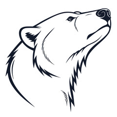 Polar bear head silhouette vector graphic animal wildlife