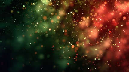 Bokeh lights with red and green hues
