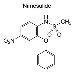 Nimesulide, chemical structure of nimesulide, drug substance