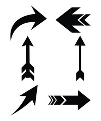 Arrow Icon Set Direction Symbol Vector Illustration.