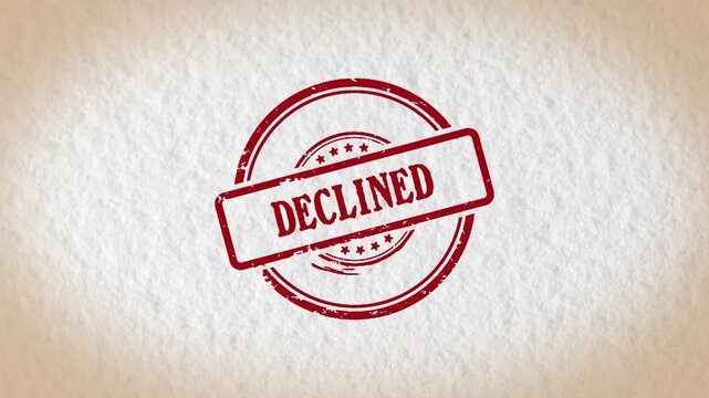DECLINED stamp style word