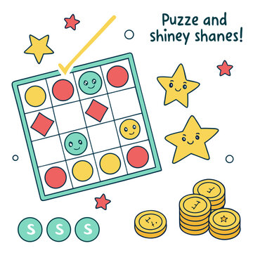 Puzzle and shiny shanes game with stars