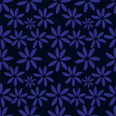 Fototapeta premium Elegant trendy vector ditsy floral seamless pattern design of beautiful abstract flowers and leaves. Foliage repeat texture background. Suitable for wallpaper, surface printing and textile