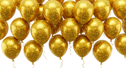 Shiny gold balloons garland — glamorous party decor and celebration backdrop