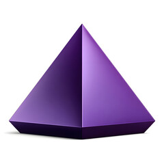 Fototapeta premium Vibrant purple pyramid geometric shape clean rendered 3d object