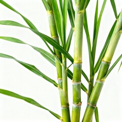 Fototapeta premium green sugarcane isolated on white