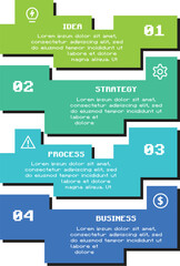 Creative concept for infographic with 4 steps, options, parts or processes.