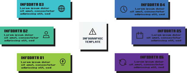 Creative concept for infographic with 6 steps, options, parts or processes.