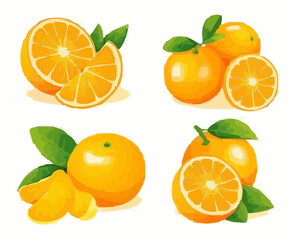 set of citrus fruits
