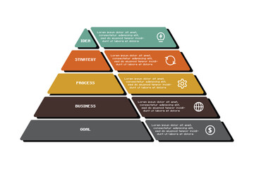 Creative concept for infographic with 5 steps, options, parts or processes.